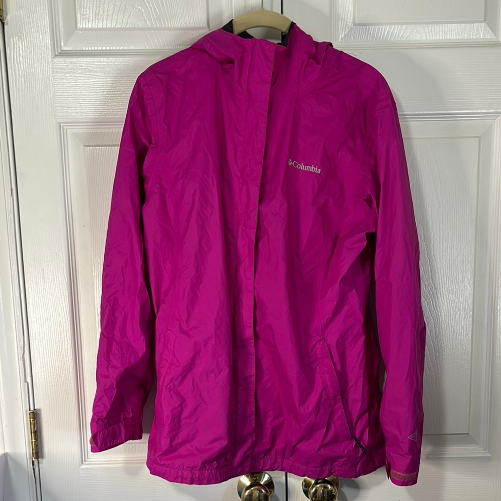 Columbia Kids Pink Rain Jacket Sz XL Excellent Condition